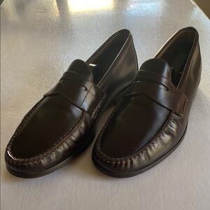 Jack Erwin Classic Brown Leather Loafers Size 8.5